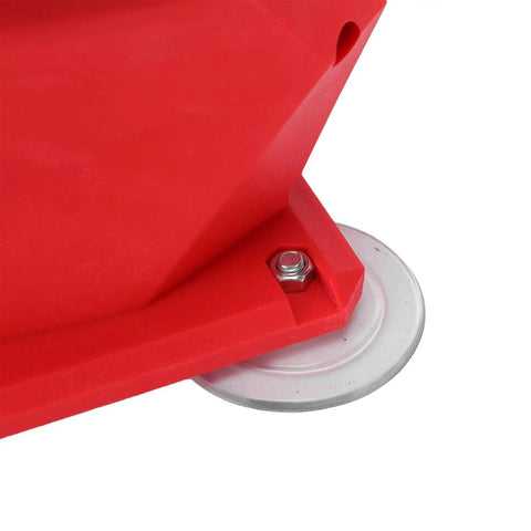 Close-up of the red base of Heavy Duty Cordless Bench Grinder With 70mm Grinding Wheels And 5500 Rpm High Speed Motor.