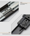 22 Inch Soft Close Drawer Slides 10 Pairs Black Ball Bearing Full Extension Cabinet Runners Heavy Duty 100 Lb Capacity, close-up of spring and clip
