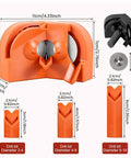 Total Beast Dual Wheel Drill Bit Sharpener measures 11cm x 7cm, orange nylon body with diamond wheels for quick sharpening.