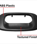 Front view: tailgate handle bezel cover for 1999–2007 Silverado/Sierra; black textured ABS plastic