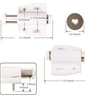 Dimensional diagram of Magnetic Touch Latch 4 Pack For Push Open Cabinet Doors And RV Drawers, ivory white, with measurements.