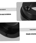 Close-up of a Riser Adapter Plate for Racing Cars, Durable Bolt On Car Accessory highlighting black finish and bolt holes.