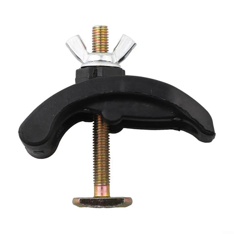 Heavy Duty Bow Clamp For CNC Engraving Machine T Slot Compatible With 80 And 100mm Aluminum Profiles Steel clamp top view with threaded bolt.