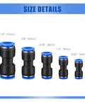 Premium 100 Piece Quick Push Connect Air Hose Fitting Set With 4 6 8 10 12mm Multi Size Pneumatic Tube Nylon Air Line Connector Kit Perfect For Garage Repairs And Everyday DIY Projects, size details