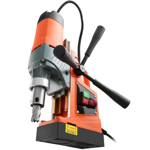 Heavy Duty Magnetic Drill Press Featuring Killer 1450W Copper Motor and Rock Solid 2810 LB Anchor on Steel Plates with core bit.