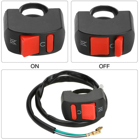 Mini Bike Kill Switch Seven Eighths Inch On Off Dirt Bike Kill Switch For Predator 212cc 7/8 inch handlebar mount, red button