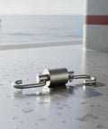 Heavy Duty Stainless Steel Swivel Rotation Joint Goes Like Butter For Dockside Hoists Workshop Rigs And Nautical Gear No Sweat Rust Proof Connector Fits Size Two Tubing on wet surface