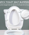 Elongated Toilet Seat With Slow Close Hinges And Four Non-Slip Bumpers, Easy To Install And Clean, Durable White Plastic, rear view