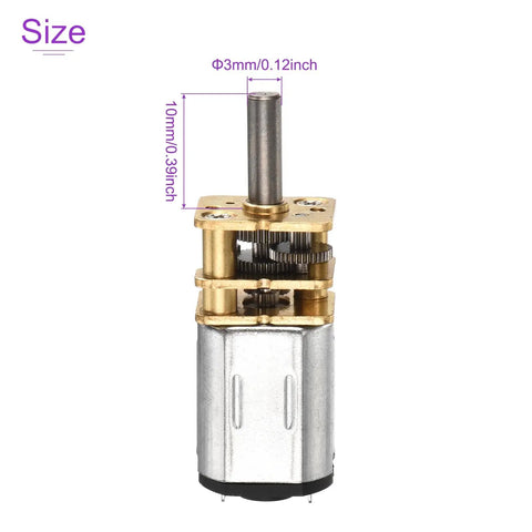 Dope 3V Micro DC Gear Motor With Metal Gearbox 1 To 298 Reduction, 15 RPM, 10mm Output Shaft, 3mm Drive Shaft, 0.3W Power, Rated Torque 4