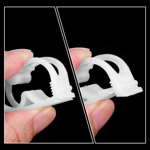 Adjustable Tubing Clamps For 1/2 To 3/4 Inch Tubing 5 Pack Dope Lab Grade Hose Clamps showing PP material and clamp mechanism