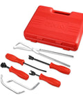 8 Piece Brake Service Kit With Spring Installer And Remover Pliers DIY Friendly Tools Set In Red With Durable Carrying Case