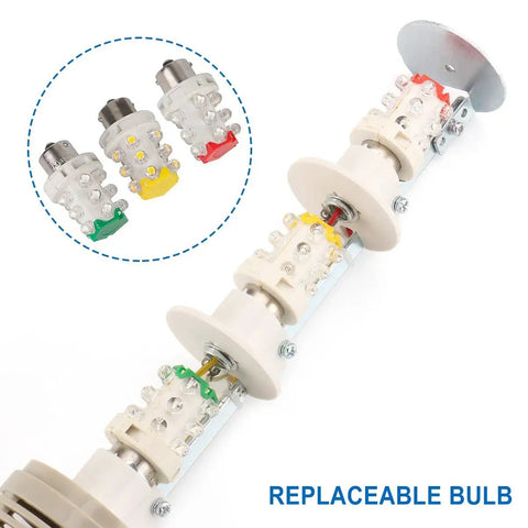 24V Green LED Bulbs Pack of 5 for Industrial Signal Indicator Systems, Easy Install Continuous Warning Light Tower Lamps