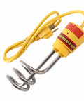 Fast As Lightning 1500W Immersion Water Heater Stainless Steel Portable Electric Kettle with yellow power cord.