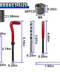 Complete M6 X 1.0 Thread Repair Kit With Helicoil Inserts, HSS Drill Bit, Tap, Break Off Tool, Installation Pin, Hex Wrench