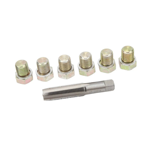 Fabater 13 Piece Oil Drain Plug Thread Repair Kit M13 X 1.5mm Rethread Tool For 12mm Engine Leak Proof Screw Set With High Strength Steel Chaser Tap, M13 bolts and tap