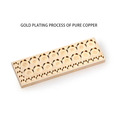 Heavy-Duty Pure Copper 36 Compartment Organizer that handles every tiny watch screw and clock part with ease, gold-plated surface.