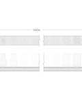 Diagram of 3/8 Inch Drive Shallow External Star Impact Socket Set With Rail, 12-Piece dimensions, showing width and height.