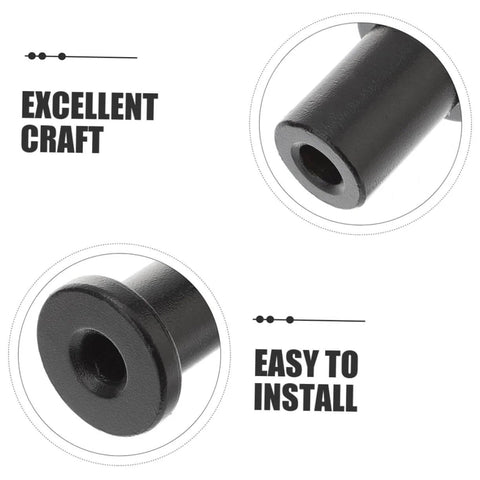 Close-up of Barn Door Track Connector Accessory With Easy Install DIY Friendly Includes Pipe Clamp And Screws Carbon Steel Sliding Door Stopper Kit.