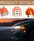Heavy Duty 2 Pack H4 9003 HB2 Female Pigtail Socket Wiring Harness Ceramic Headlight Connector Adapter detail images showcasing connectors.