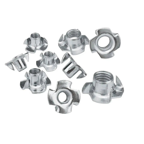 Four Claws T Nuts Blind Tee With Prongs For Speaker And Furniture M6x8mm Heavy Duty Wood Fasteners Secure Non Rotating Easy Install
