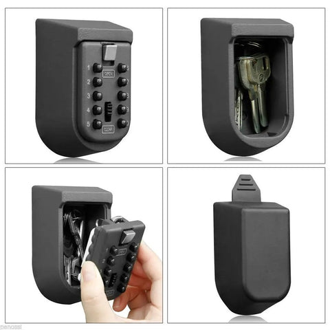 Outdoor Key Lock Box With Combo Code For House Keys Waterproof Wall Mounted Safe For Home Office Garage Apartment Store Durable Zinc Alloy Construction And Weather Resistant Shield