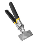 Hand Seamer Pliers for Sheet Metal and Plate Bending Multi Function Metalworking Tool With Non Slip Grip Beefy Pro Grade Vanadium Alloy Steel Construction Heavy Duty Ductwork and Conduit Pliers Straight 80mm Bending, featuring serrated jaws and rubber handle.