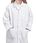 Kids Lab Coat For Girls And Boys White Doctor Dress Up Coat With Front Button Closure, Two Front Pockets, And Back Vent Perfect For Science Play, Experiments, Vet Duties, Halloween Costume And Dress Up