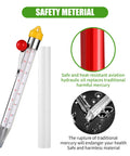 Upgraded Candy And Fry Thermometer With Pot Clip Instant Read Glass Thermometer For Candy Frying Oil Jam Sugar Syrup Jelly Must Have Kitchen Accessory For Home Cooking showing safety material with aviation hydraulic oil