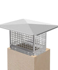 Heavy Duty 8X13 Inch Chimney Cap, Badass 304 Stainless Steel Spark Arrestor For Fireplace, mounted on a chimney.