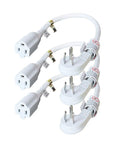 Flat Plug Extension Cord 1 Ft Beefy Heavy Duty 14 AWG 15A 125V 1875W White For Home Appliances Ultra Slim Cord 3 Pack