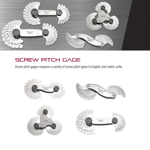 Steel Screw Pitch Gauge With Locking Device Heavy Duty Pro Grade For Construction And Home Improvement 0.25-2.50 mm Range 28-Leaf Precision Tool displayed