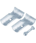 10 Pack End Rail Clamps And Tee Connectors For Half Inch Galvanized Steel Pipe 0.84 Inch OD with Bolts and Nuts, front view