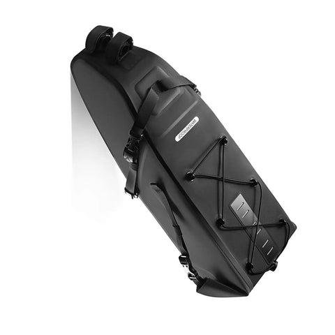 14 Liter PVC Roll Top Bike Saddle Bag with Adjustable Straps Rainproof Seat Pack for Long Distance Riding Bikepacking and Commuting
