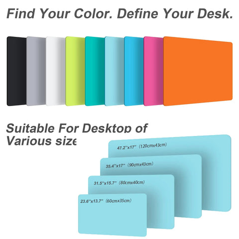 Colorful options and size variations for Durable PU Leather Desk Pad Protector Non Slip Desk Pad Large 23.6 By 13.7 Inches