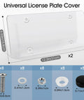 2-Pack Clear License Plate Covers With Screws And Caps, 12.2 X 6.3 Inches, Universal Fit For RVs, Sedans, And SUVs, Crack-Resistant ABS Shield Protects Tags From Weather, Debris, And Corrosion, Easy No-Fuss Installation