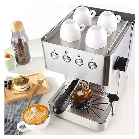 1.7L Semi Automatic Espresso Machine With 15 Bar Pressure, 1450W, Stainless Steel Brew Head, Milk Frother, in kitchen setup