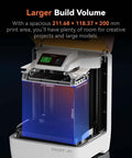 Halot X1 Combo Resin 3D Printer With 16K Mono LCD, showcasing larger build volume and dimensions