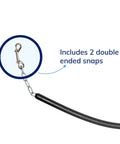 Black 45.5-Inch Stall Chain with double-ended snap for quick stall access and smooth airflow in standard-size barns.