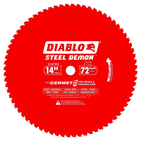 Beast Metal Cutting Cermet II Saw Blade For Medium Metal With Triple Chip Action 14 Inch Diameter 72 Teeth 1800 Max RPM Delivers 25X Longer Life And Up To 50X Cooler Faster Cuts For Tough Metal Projects