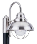 Sebring Transitional One Light Outdoor Post Lantern In Brushed Stainless Finish, Weatherproof Wet Location Rated, cETL Listed