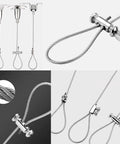 30 Pack Double Hole Wire Rope Cable Clamps For 3mm Line Holes, iron construction, secured wire loops, indoor use, durable clamps