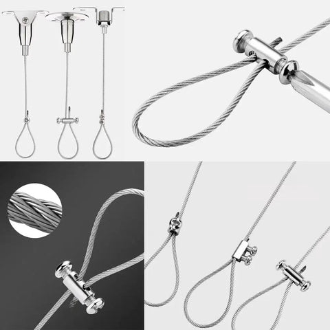 30 Pack Double Hole Wire Rope Cable Clamps For 3mm Line Holes, iron construction, secured wire loops, indoor use, durable clamps