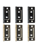 Six Pack Thickened Flat Door Hinges With Silent Operation Heavy Duty Loose Leaf Sub Door Hinges Black and Bronze