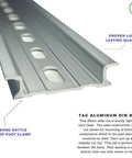 Ten Piece DIN Rail Slotted Aluminum Channel Set RoHS Compliant For Industrial Electrical Panels 8 Inch Long 35mm Wide