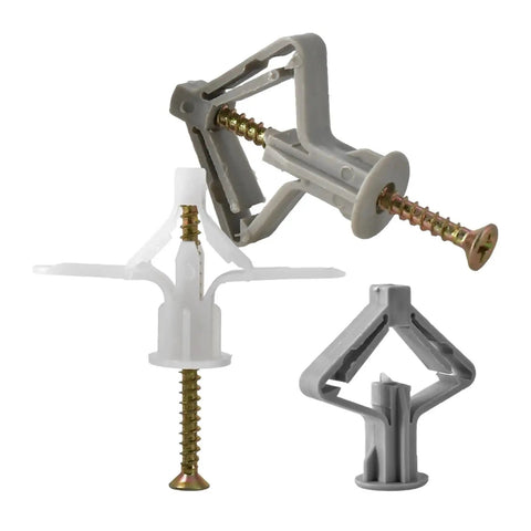 Heavy Duty Plastic Expansion Drywall Anchor Kit With Self Drilling Screws For Gypsum Board Hollow Brick And Fiberboard Walls Easy Install 15 Pc Set
