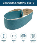 Tough As Nails Zirconia Sanding Belts 2 X 36 Inch For Belt Grinders Rip Through Steel Deburr Polish Sharp Blades Killer Finish For Knife Making Bench Stands Bang For Your Buck 6 Pack 40 Grit, showcasing a flexible 40 grit zirconia abrasive belt.