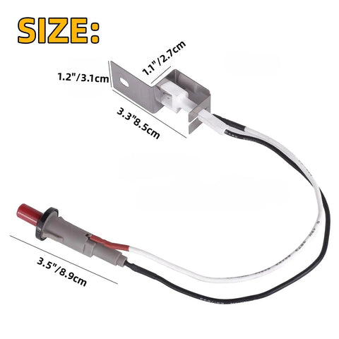 Image showing dimensions of Piezo Push Button Igniter Kit For Q100 Q200 Grill Replacement Spark Module Compatible With Traveller Griddle And Q Series BBQ Parts