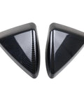 Hella Durable Matte Black Rearview Mirror Cover For 2024 Tesla Cybertruck Ride Protective Shell Wrap Anti Scratch UV Resistant Side View Trim Quick Swap Auto Exterior Glow Up, side view mirror covers in glossy black polymer.