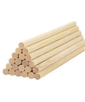 Premium Unfinished Birch Dowel Rods 1/4 X 6 In Natural Hardwood Sticks For Crafts And Diy Projects stacked in a pyramid.