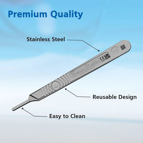 Scalpel Handle No 3 Stainless Steel Fits Blades 10 10A 10R 11 12 14 15 15A Ideal For Dermaplane And Medical Precision